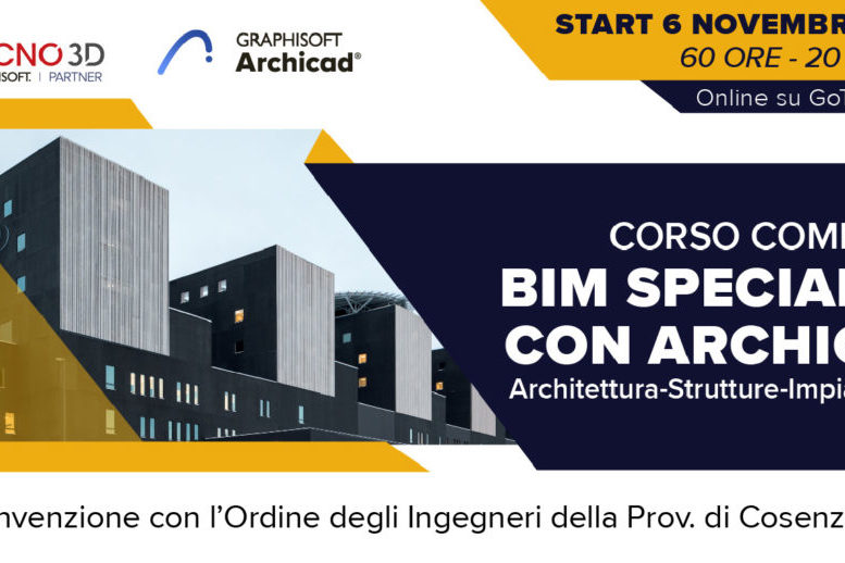 corso completo archicad - corso bim archicad - bim specialist - bim specialist con archicad - architettura - corso bim strutture - corso bim impianti - corso bim mep - corso bim architettura - tecno 3d - corso bim tecno 3d - 3d